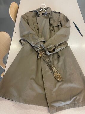 Gryphon Taupe Trench Coat with Navy Label